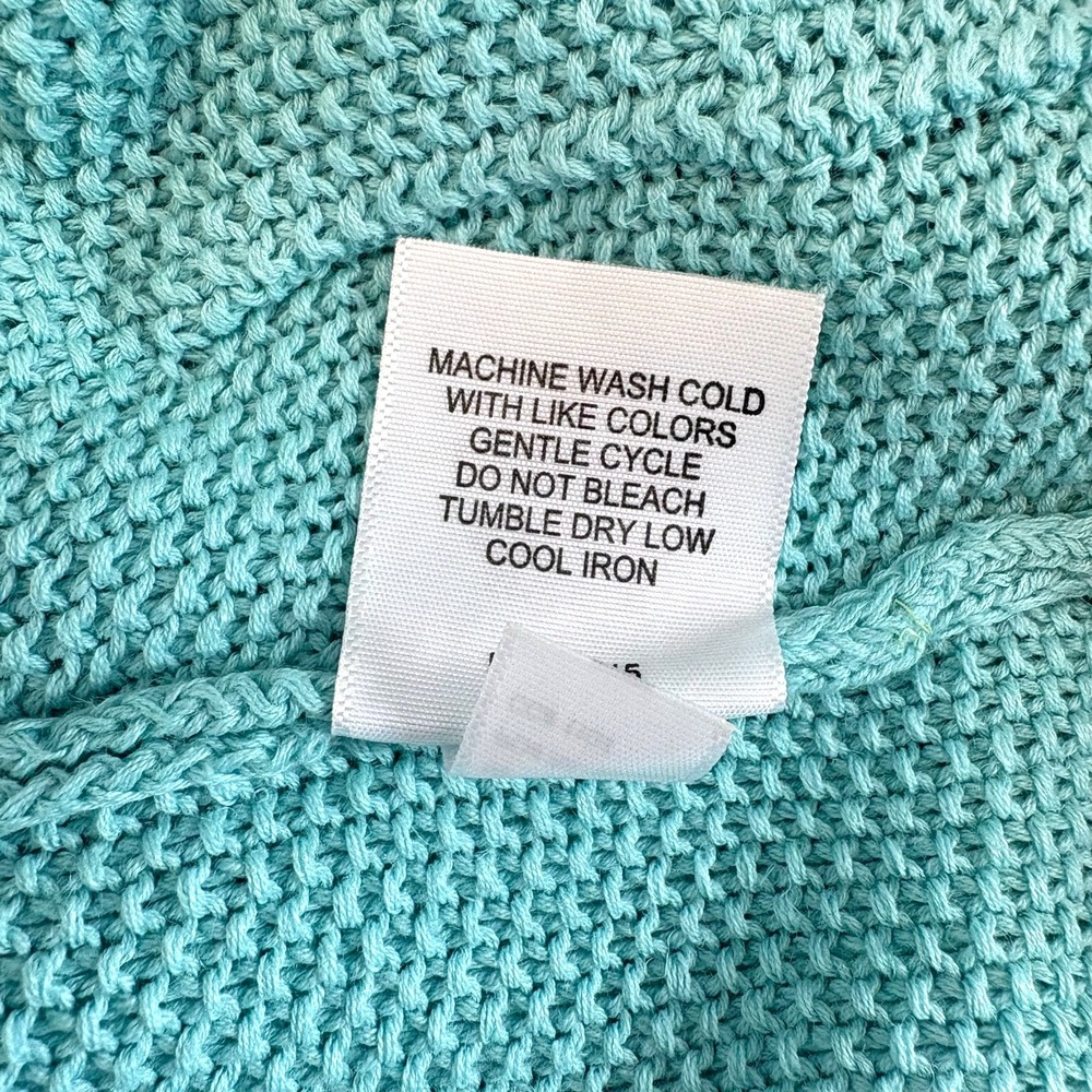 Appleseeds Women's Long Cardigan Pockets, Teal, Linen & Cotton Blend, Size Small - Picture 5 of 5